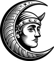 The crescent with a man's head on it vector