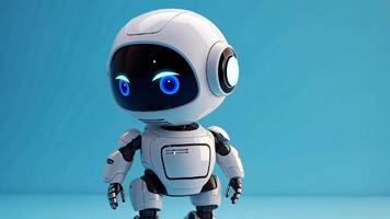 Robot Character. 3D Chatbot GPT Mascot. Futuristic Technology Blue Banner, wide format. video