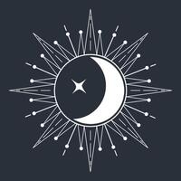 The crescent moon with stars on it vector