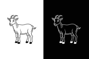 Minimalist Goat Line Icon. Farm Animal Symbol for Mobile and Web vector