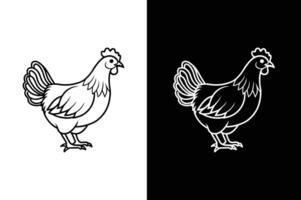 Clean Chicken Line Icon. Flat Graphic Design of a Hen Illustration vector