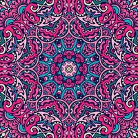 Colorful mandala pattern showing intricate details and repeating motifs vector