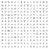 Large set of thin line icons covering various topics representing modern life vector