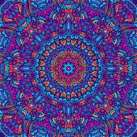 Colorful psychedelic mandala pattern creating visual harmony and balance vector