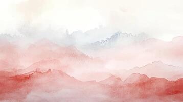 Abstract horizontal background watercolor colored in pink. Hand drawn texture. Brush stroked painting pastel color watercolour vector