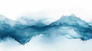 Abstract horizontal watercolor background design. Backdrop Hand drawn texture in navy blue color. Brush stroked painting pastel color vector