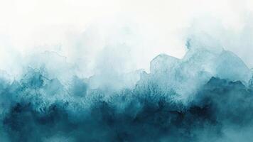 Hand drawn abstract horizontal watercolor background. texture backdrop in blue green beige color. Brush stroked painting in pastel color vector