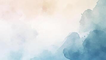 Abstract horizontal watercolor background with hand drawn texture. Brush stroked painting blue pink pastel color vector