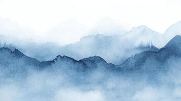 Abstract horizontal watercolor background design. Backdrop Hand drawn texture in blue color. Brush stroked painting pastel color vector