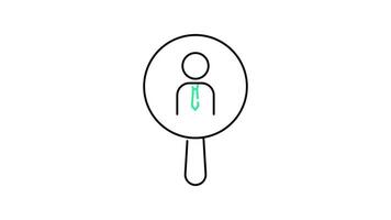 Headhunting icon animation. transparent background video