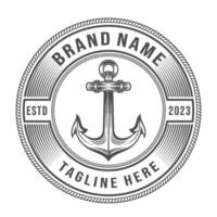 Anchor logo. Using anchor elements inserted into a circle. The silver color makes it look fierce. vector