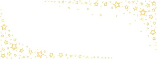 Golden glittery stars with aura , sparkling Christmas confetti banner with frame Shimmering beautiful abstract template. Glittery holiday background . vector