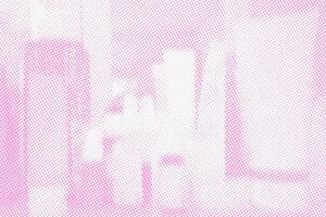 Halftone background with cosmetic bottles vector