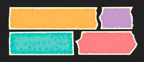 Different colors torn paper pieces elements isolated vector