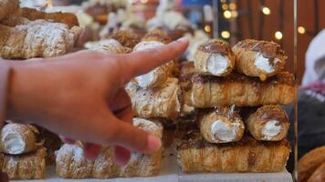 A Scrumptious Array of Delicious Pastries Beautifully Displayed in a Bakery Shop for All to See video