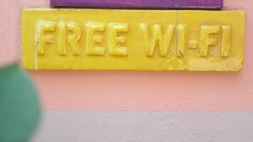 Vibrant and Colorful Signage to Indicate the Availability of Free WiFi for Customers and Visitors video