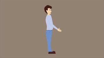 Man Charachter Shaking Hand vector