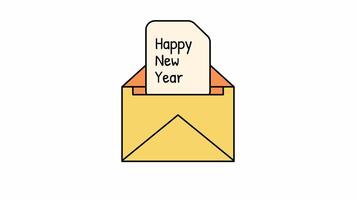 New year text message footage animation in transparent background video