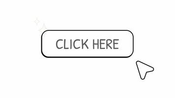 Click here mouse dragging animated footage looping in transparent background video