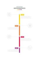 A colorful line graph with the words Modern Infographics written at the top vector