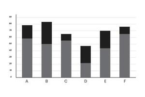 Modern Bar Chart With Grayscale Color vector