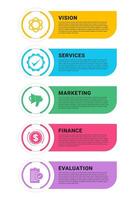 The image is a colorful graphic with five different colored circles vector