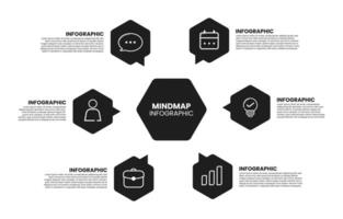 Mindmap Infographic Hexagon vector