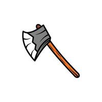 Axe icon on white background. Axe icon in cartoon style. Design element illustration of wood cutting equipment. Suitable for use in children's story book design vector