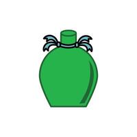 Perfume bottle icon. Flat illustration of perfume bottle icon for web design. icon of a bottle of traditional Chinese mainland liquor. Natural green color vector
