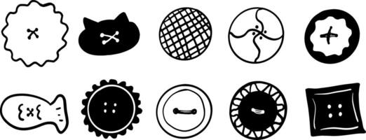 Simple Button Illustrations in Minimalist Doodle Style vector