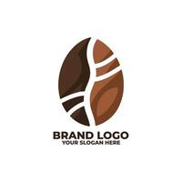 a flat logo of a coffee bean split into two halves vector