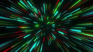 abstract red green neon line loop background video