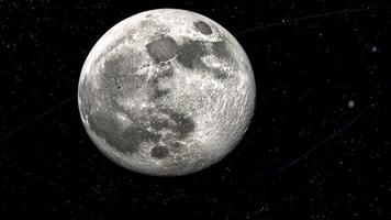 Animated Close-up of the Moon in its stunning beauty, with distant stars, creates wonder and curiosity. video