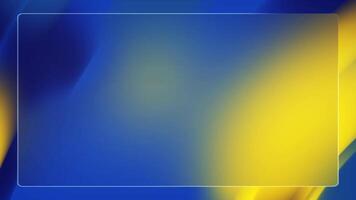 Blue and yellow gradient background with vivid abstract composition, flowing transitions and a thin white rectangular frame glassmorphism. A modern, dynamic design ideal for digital presentations. video