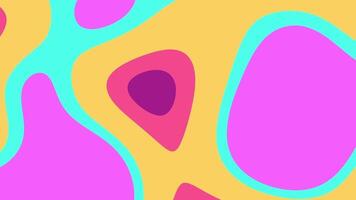 Brightly colored abstract shapes overlap on a yellow background. Vibrant design suitable for backgrounds, prints, posters, and modern artistic concepts. video