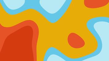 Abstract art with orange, blue, and red wavy shapes suitable for backgrounds, posters, textiles, and modern design projects. Bold and vibrant creative design. video