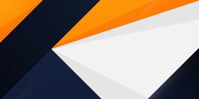 Abstract geometric dark blue, orange and white square theme overlap papercut background for graphic design. vector
