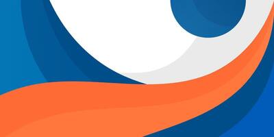 Colorful blue and orange geometric business banner design. Creative banner design with wave shapes and lines on bright background. Simple horizontal banner. vector