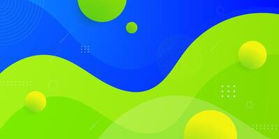 Minimal bright colorful abstract geometric background with blue and green gradient wave design for banner cover book flyer and other element graphic design. vector