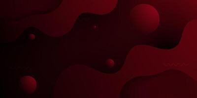 Abstract dark red wave geometric gradient illustration banner background with 3d look and simple pattern. Cool design and luxury. vector