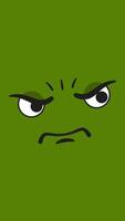 Angry Eyes Looking Left And Right On Green Background On Vertical 2D Cartoon Animation video