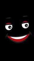 Happy Eyes Looking Left And Right On Alpha Channel On Vertical 2D Cartoon Animation video