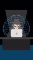 Hacker With Laptop Computer Stealing Passwords And Breaking In Confidential Data On Vertical On Alpha Channel 2D Cartoon Animation video