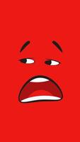 Surprised Eyes Looking Left And Right On Red Background On Vertical 2D Cartoon Animation video