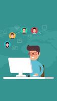 Man Having A Conference Call With His Business Team Online On Vertical 2D Cartoon Animation video