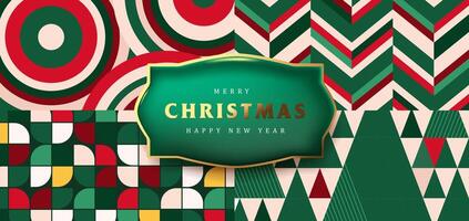 Set of Merry Christmas holiday background pattern packaging design template vector