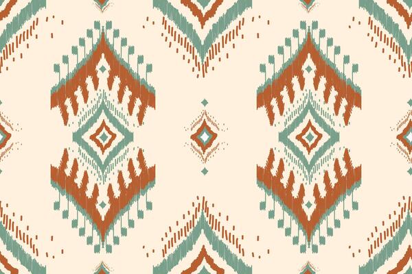 Ethnic Ikat oriental seamless pattern. Hand drawn tribal style beautiful carpet pattern. for fabric, textile, rug, clothing, batik, motif.
