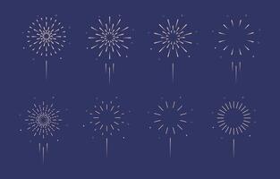 firework object element in night vector