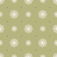 A seamless snowflake pattern design. Frosty crystals create a repeating texture for Christmas or seasonal celebrations. Geometric snowflake design. vector
