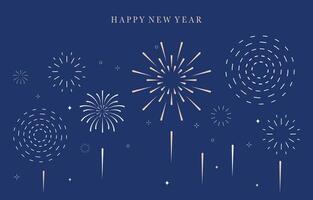 firework banner in night for horizontal design vector